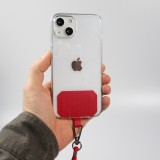 Halsband universal Zubehör Adapter für Smartphone Hüllen Handykette elegant - Rot