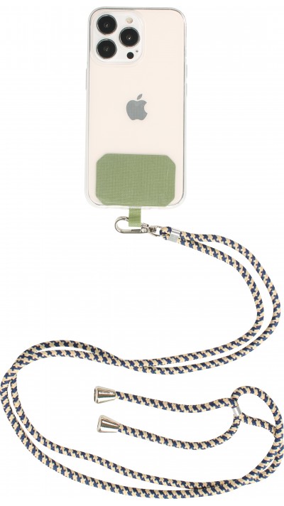 Lacet accessoire universel adaptateur pour coques de smartphone collier élégant - Vert - Bleu