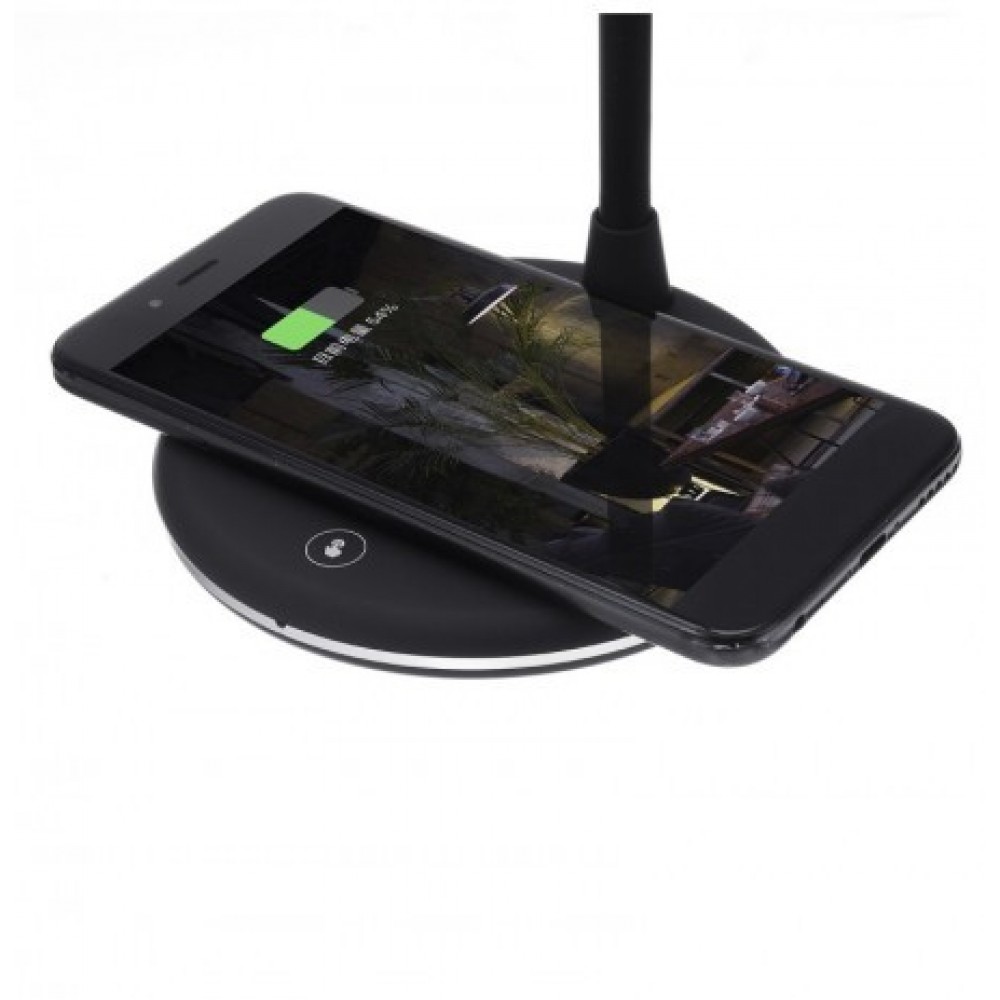 3-in-1-Nachttischlampe mit Lautsprecher, kabelloser Aufladung Wireless Charging - Weiss