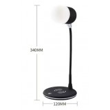 Lampe de chevet 3 en 1 avec haut-parleur et recharge sans fil, lumière LED - Blanc