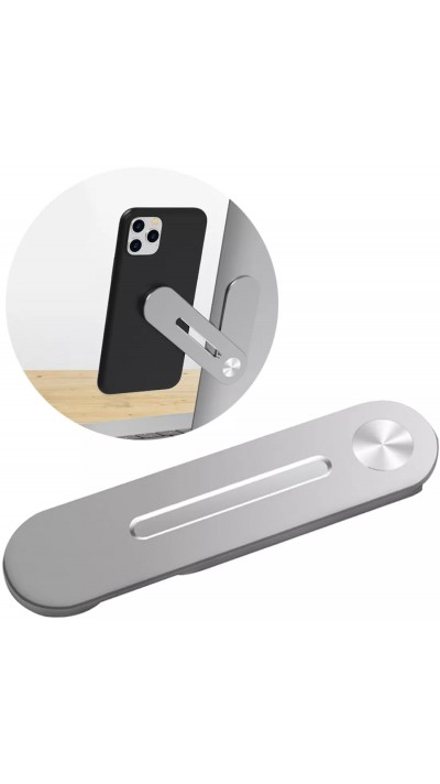 Bras de support magnétique pour smartphone en aluminium pour ordinateur et écran - Argent