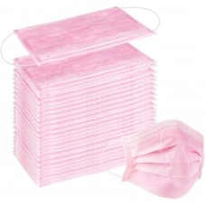 Lot de 50 masques chirurgicaux de protection jetables - Roses