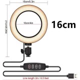 Trépied à selfie - LED - réglable en hauteur facile pour les déplacements - incl. télécommande - 3 niveaux de blanc (froid - chaud)