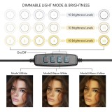 Höhenverstellbares LED Selfie Stativ für Unterwegs - inkl. Fernbedienung, 3 Weiss-Stufen (kalt - warm)