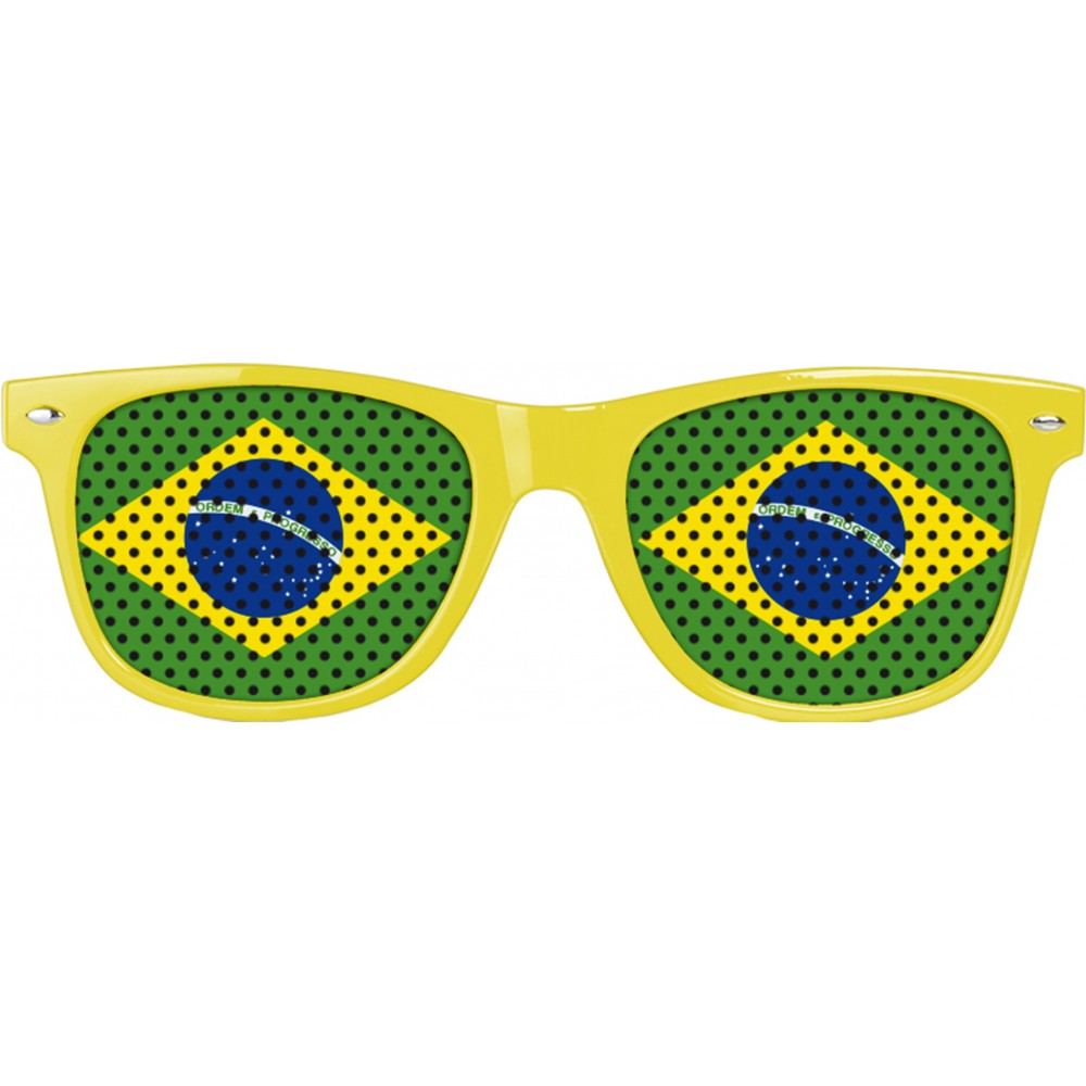 National Mannschaft Sunglasses - Sonnenbrille in Wayfarer Style ohne UV Schutz - Brasilien