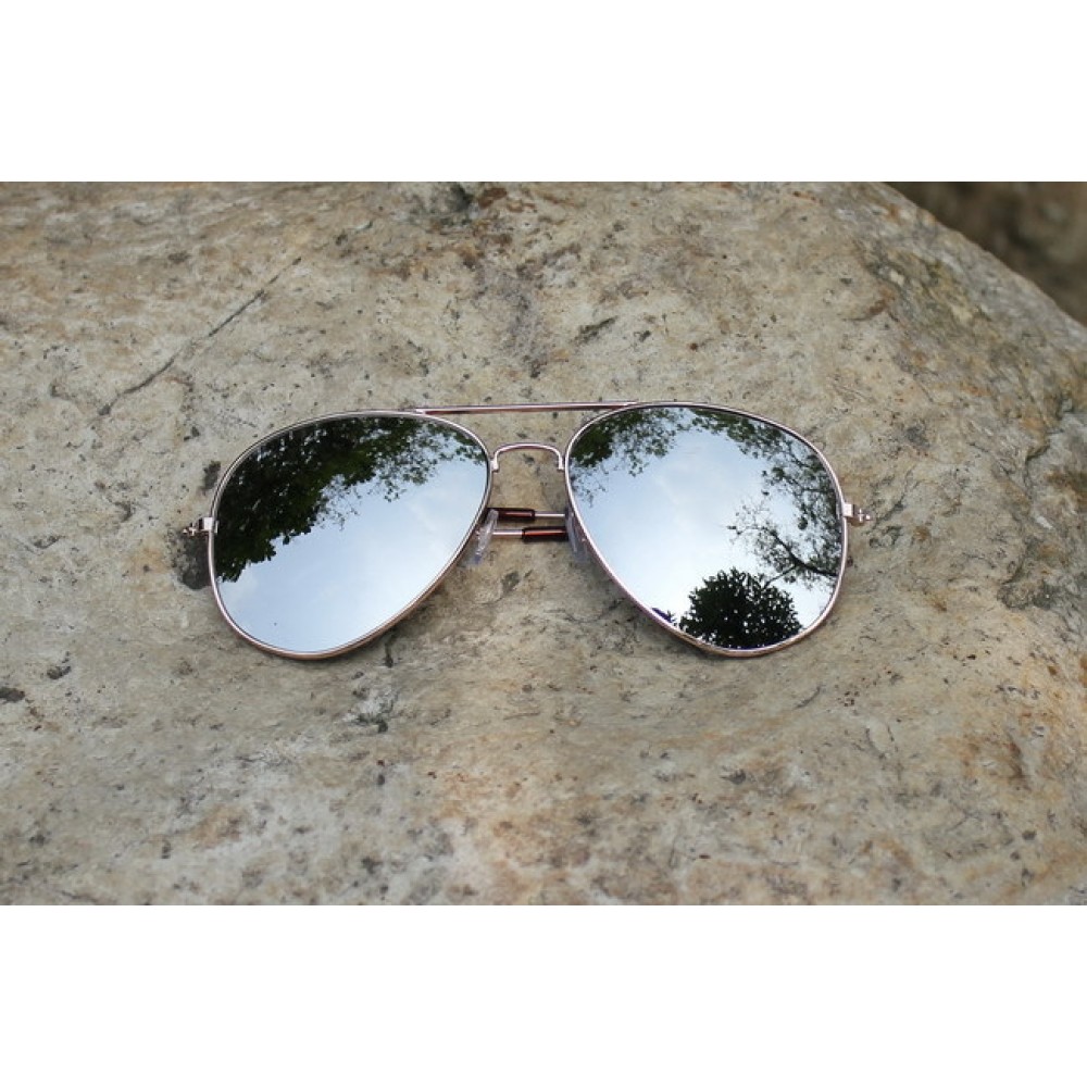 "For The Look" Sunglasses - Sonnenbrille in Aviator Style mit UV Schutz - Silber