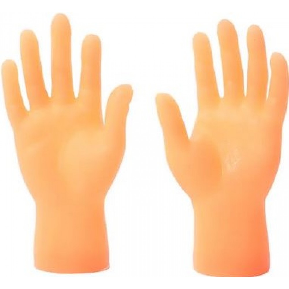 Mains minuscules - Jouets rigolos pour les doigts main gauche et droite - taille universelle - Orange