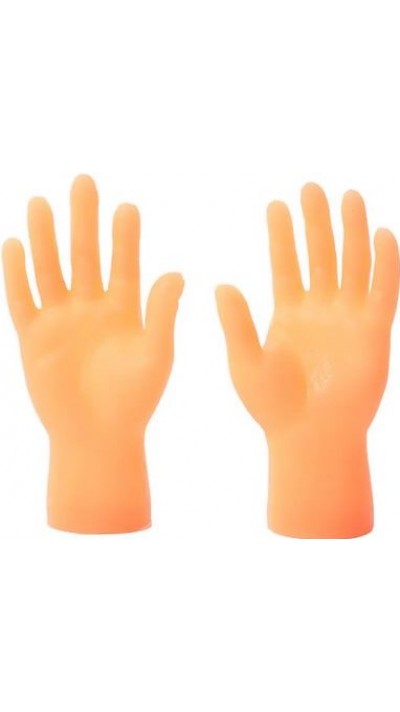 Winzige Hände 2er Pack - Lustiges Spielzeug Fingeraufsatz linke und rechte Hand - Universalgrösse - Orange