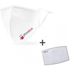Hauseigene PhoneLook FFP2-Mundschutzmaske mit 1 Aktivkohlefilter - Weiss