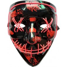 Cosplay Maske "The Purge" - Neon LED Gesichtsmaske Halloween Universalgrösse - Rosa