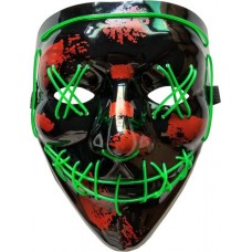 Cosplay Maske "The Purge" - Neon LED Gesichtsmaske Halloween Universalgrösse - Grün