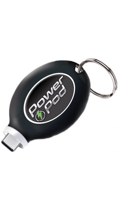 Mini Power Bank emergency porte-clés batterie externe 800mAh (Android - USB-C) - Noir