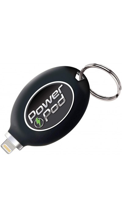 Mini Power Bank emergency porte-clés batterie externe 800mAh (iPhone - Lightning) - Noir