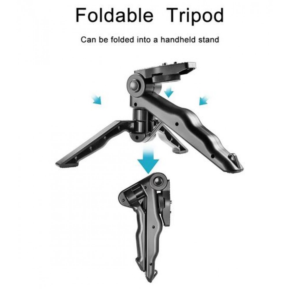 Mini Selfiestick Tripod Stativ 360° drehbar - Faltbarer Smartphone Halter Tripod - Schwarz