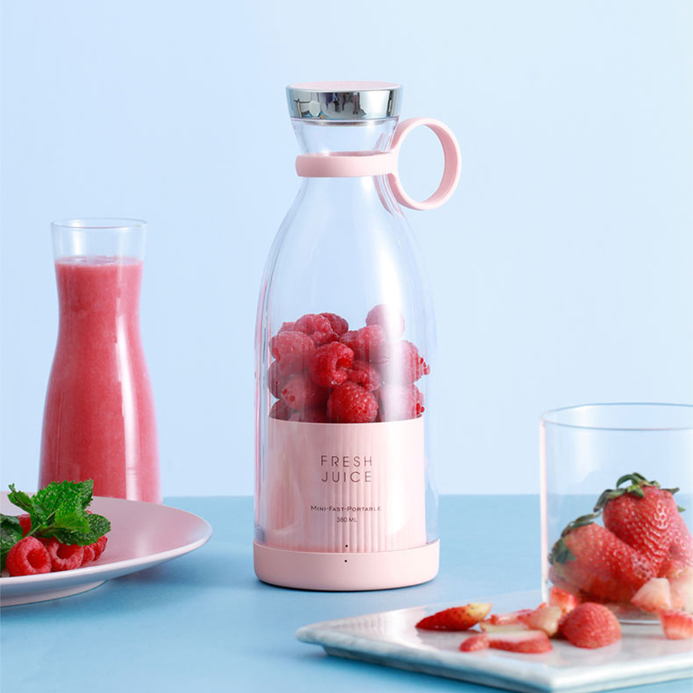 Fresh Juice - Smoothie Maker mixeur 350ml portable blender incl. station de charge à induction USB - Blanc