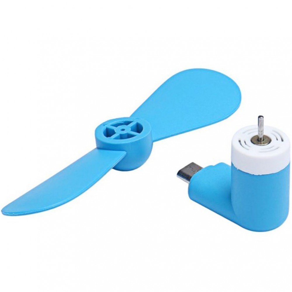Mini ventilateur bleu pour smartphone parfait pour les déplacements et les journées chaudes - Micro-USB (Android)