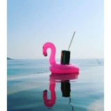 Petit mini flamant gonflable - Porte-gobelet flottant en forme de flamant - Rose