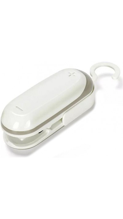 Mini scelleur électronique de sacs en plastique - scellage à chaleur d'emballages ouverts - Blanc