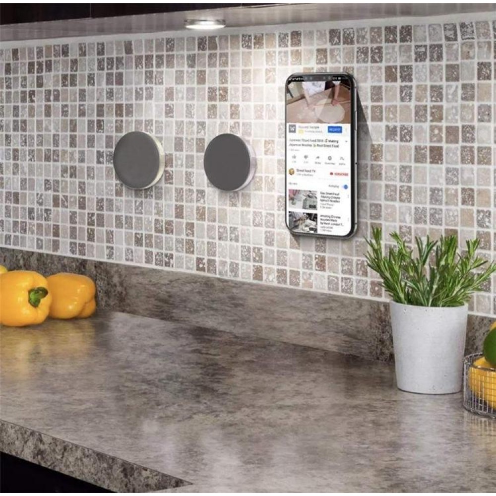 Mini support magnétique multifonctionnel - support adhésif 3M pour petits smartphones / clés / décoration - Gris