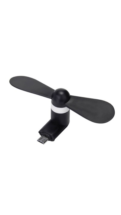 Mini ventilateur noir pour smartphone parfait pour les déplacements et les journées chaudes - Micro-USB (Android)