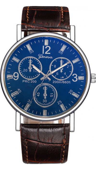 Montre Geneva bleue - Brun