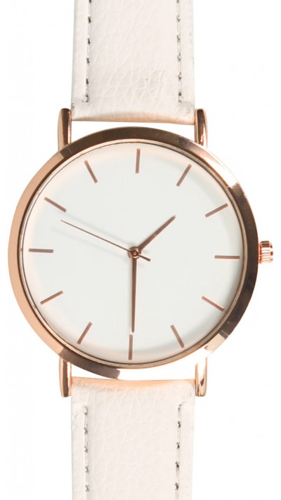 Montre boitier bronze avec bracelet - Blanc