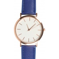 Montre boitier bronze avec bracelet - Bleu