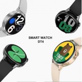 Montre connectée universelle DT4+ avec bracelet milanais en acier NFC/ECG/Sommeil - Or - Rose