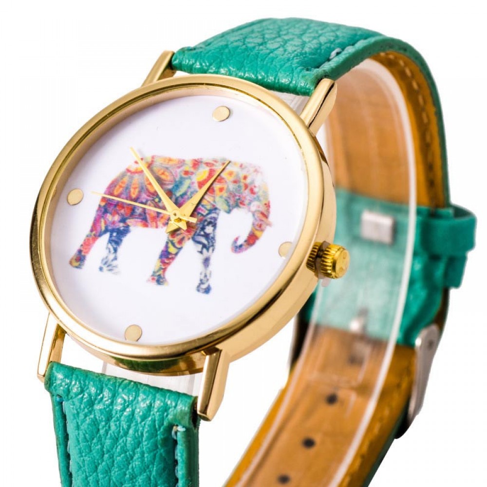 Uhr Elefant - Mintgrün