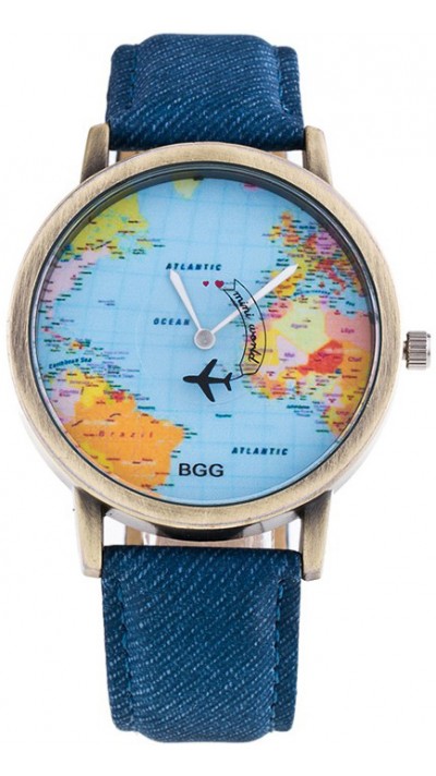 Montre avion bleue