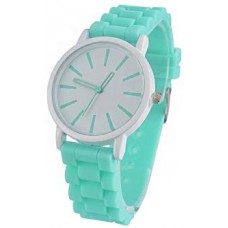 Montre avec bracelet en silicone - Robuste et très confortable même lorsqu'elle est portée pendant longtemps - Vert menthe