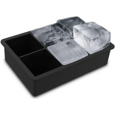 Quadratische Eiswürfel Former 5 x 5cm - Behälter für Eiswürfel Silikon - Schwarz
