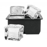 Quadratische Eiswürfel Former 5 x 5cm - Behälter für Eiswürfel Silikon - Schwarz