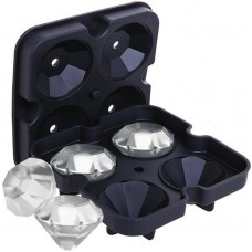 Moule à glaçons en silicone pour 4 glaçons créatifs en forme de diamant - Noir