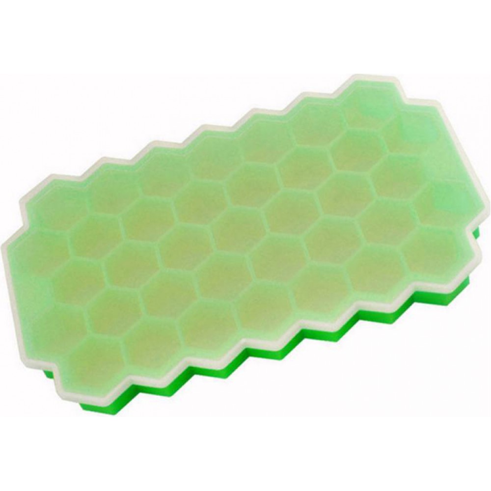 Moule nid d'abeille en silicone pour 37 glaçons souple + couvercle, cocktail, bar, ice-cube - Vert