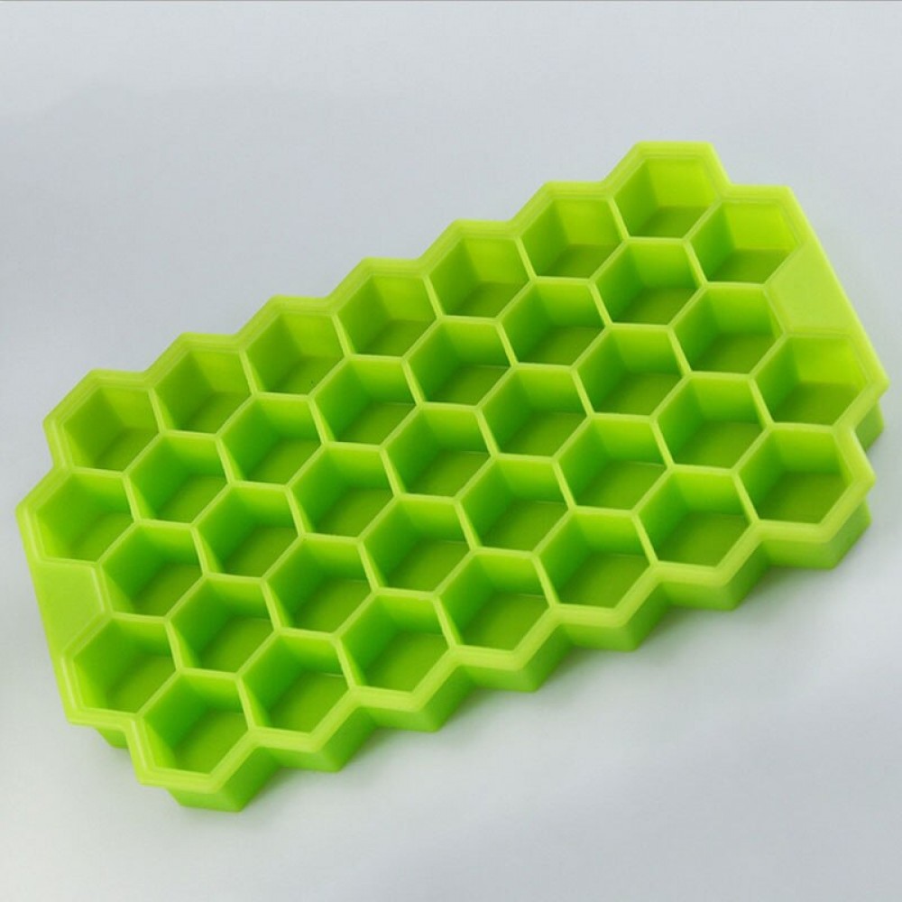 Moule nid d'abeille en silicone pour 37 glaçons souple + couvercle, cocktail, bar, ice-cube - Grün