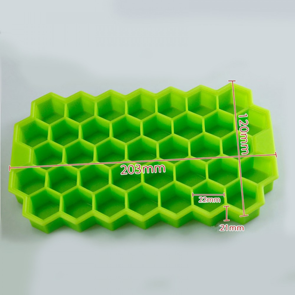 Moule nid d'abeille en silicone pour 37 glaçons souple + couvercle, cocktail, bar, ice-cube - Vert