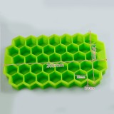Moule nid d'abeille en silicone pour 37 glaçons souple + couvercle, cocktail, bar, ice-cube - Grün