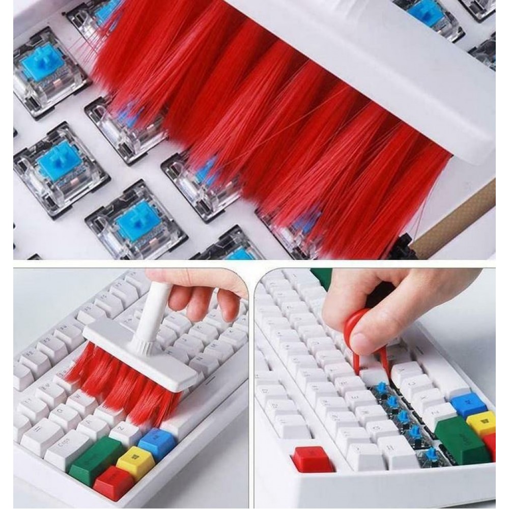 5 in 1 Tastatur und AirPods Reinigungs Werkzeug - Weiss - Rot
