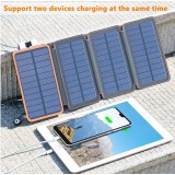 Faltbare multiple Solar Panel externe Batterie Power Bank 16000 mAh - Orange