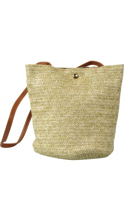 Petit sac de plage en toile de jute avec lance, poche intérieur, fermeture aimantée 