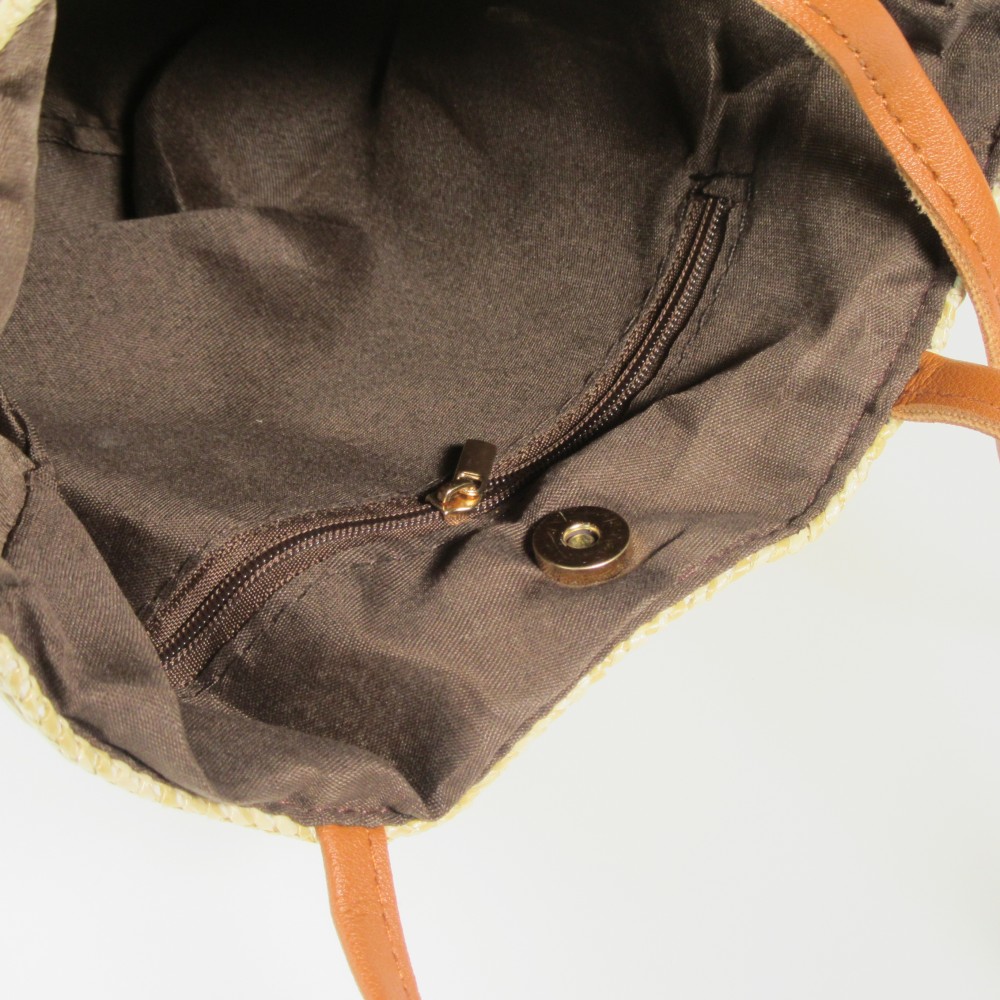 Petit sac de plage en toile de jute avec lance, poche intérieur, fermeture aimantée 