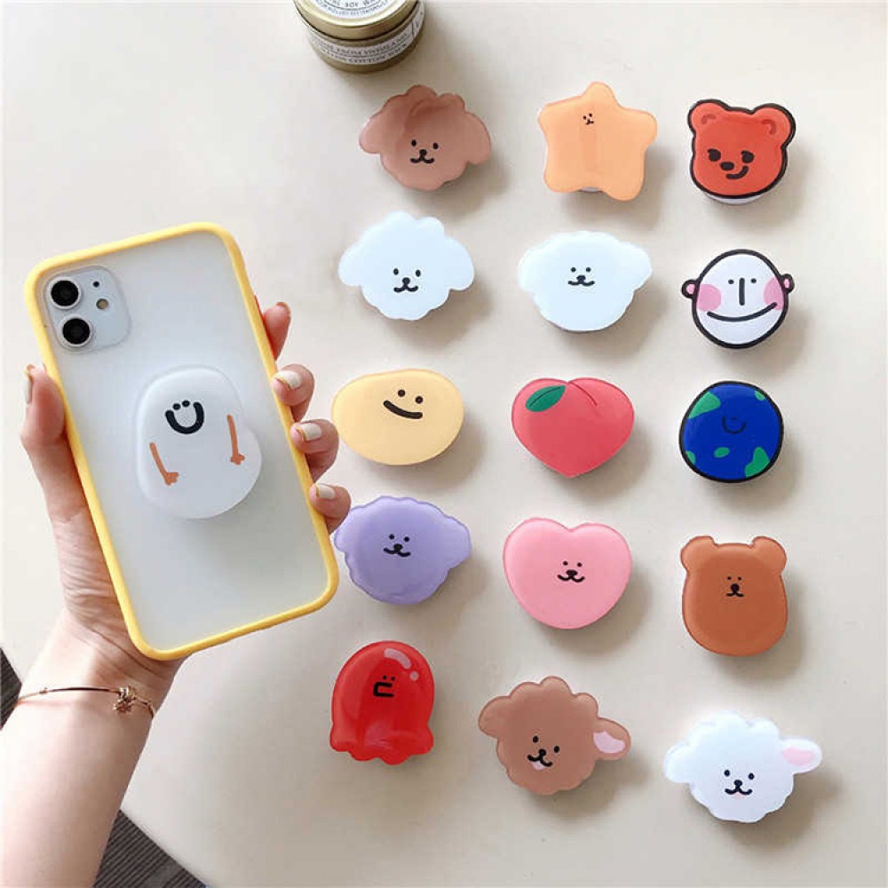 Phone Grip - Support de doigt interchangeable pour Smartphone / Tablettes - Ours peluche