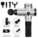 Massage Gun Premium - Pistolet de massage électronique professionnel pour relaxation musculaire incl. accessoires interchangeables - Argent