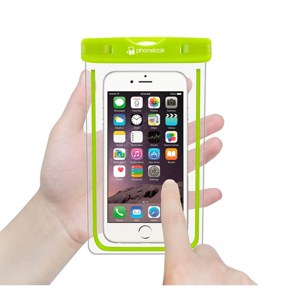 Wasserdichte Smartphone Tüte mit berührungsempfindlicher Hülle PhoneLook - Grün