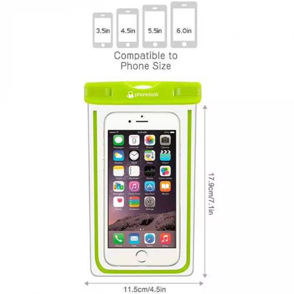 Pochette étanche waterproof pour smartphone avec capacité tactile PhoneLook - Vert