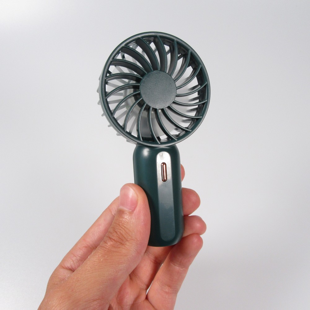 Pocket mini Hand-Ventilator für Unterwegs - Stärke einstellbar 3 stufig mit Akku - Dunkelgrün