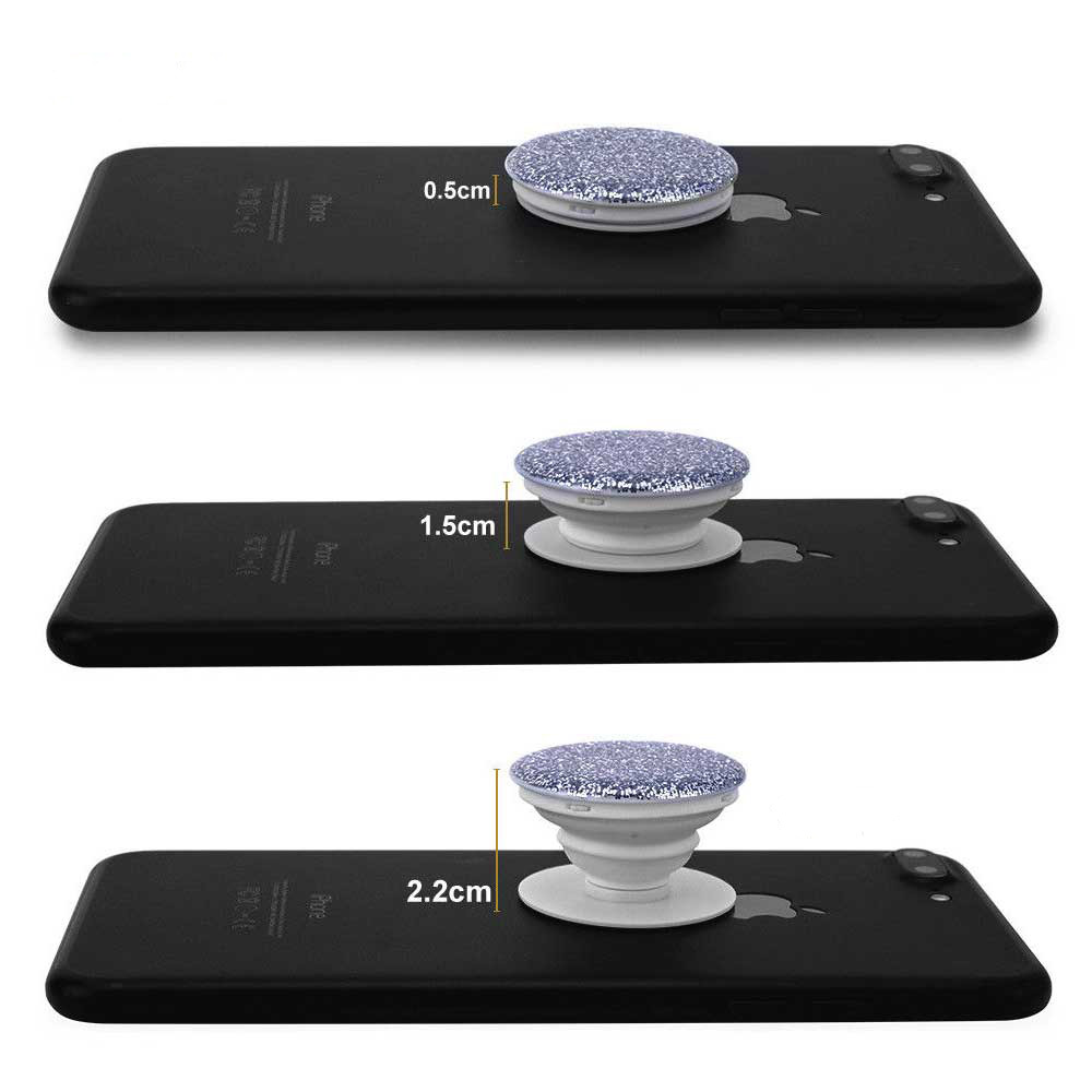 Pop Socket 3D Glitzer - Austauschbare Finger & Einhand Halterung für Smartphone / Tablets - Rosa