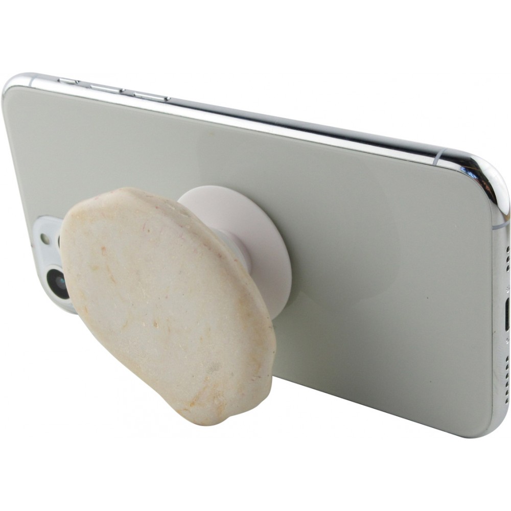 Pop Socket pierre - Support de doigt interchangeable pour Smartphone / Tablettes - Beige