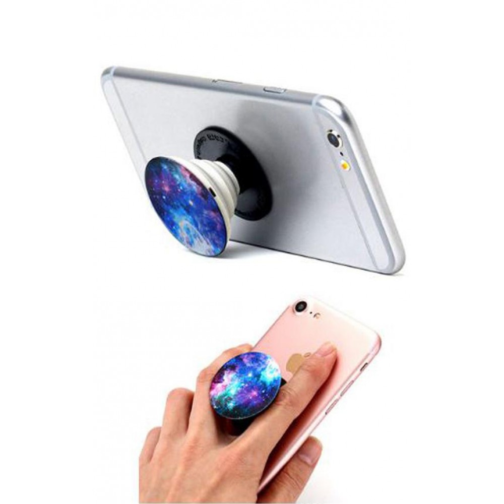 Pop Socket Carbone - Austauschbare Finger & Einhand Halterung für Smartphone / Tablets - Carbon